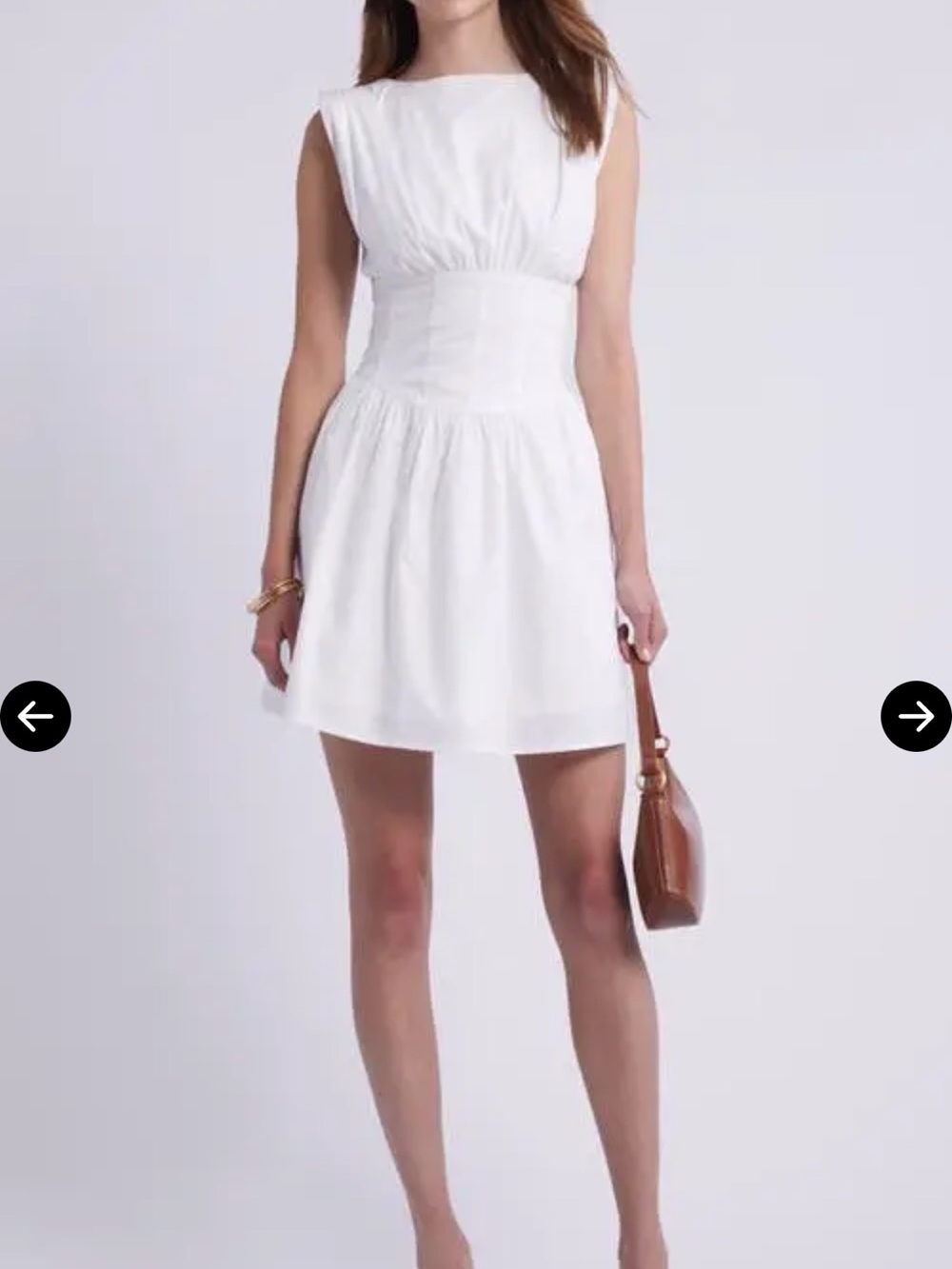 Open edit cotton White Sleeveless Fit-and-Flare Dress